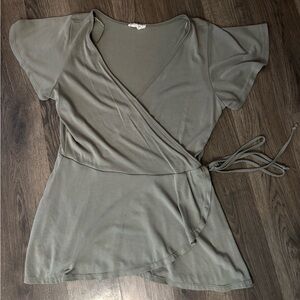 Sienna Sky Sage Green Wrap Blouse